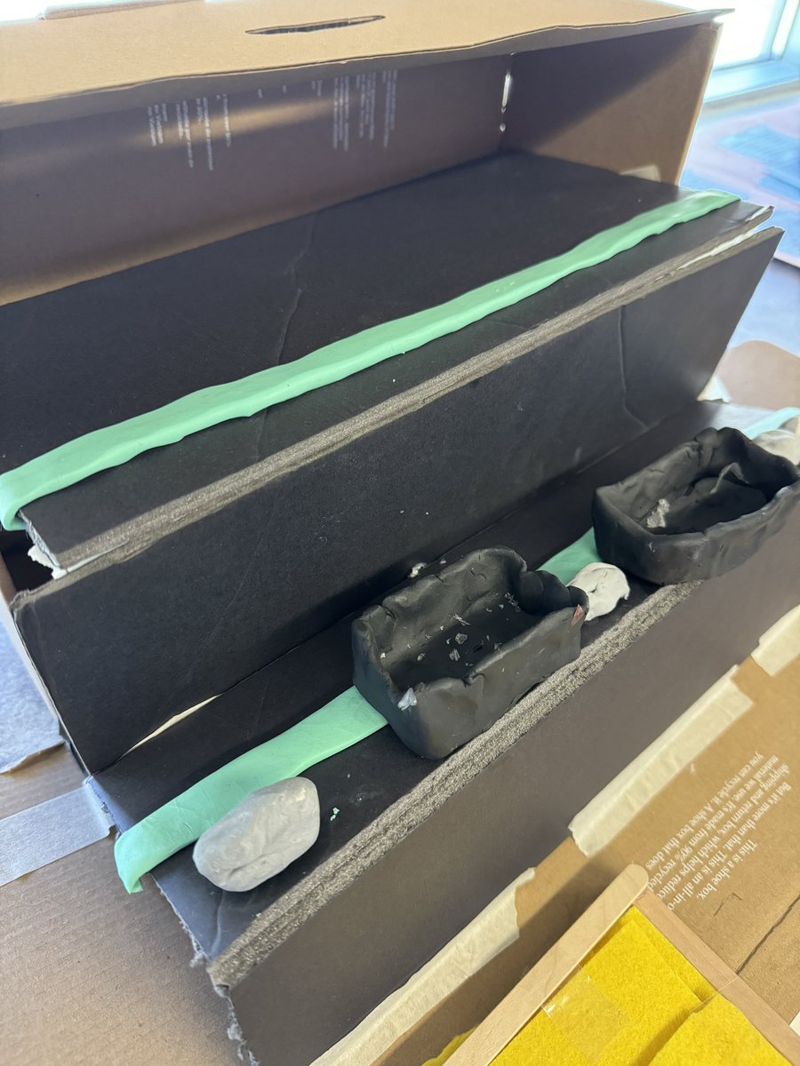 We built a model of how we would fix the flooding on our kindie pen! We need tiered areas with box drains that slope away from the middle. This will prevent run off and clogged storm drain. We will add large wooden steps for easy access to each area! <a href="/GreenLearning/">GreenLearning</a>