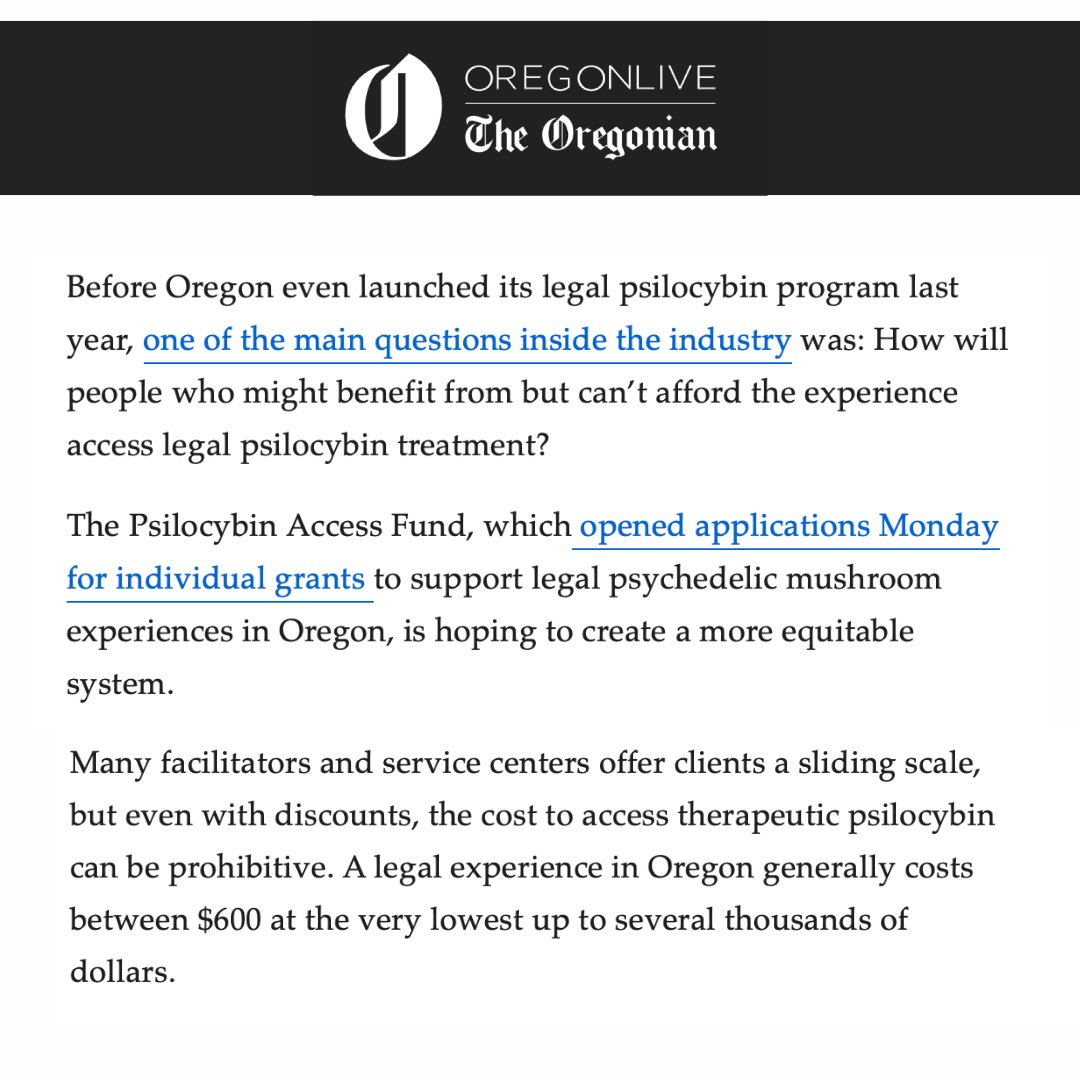 sherifoundation's tweet photo. ⁠Anyone in the world can now apply to the fund to see if they are a good fit to be awarded a grant from us to receive psilocybin services/therapy in the world's first legal, government-licensed, and regulated model.⁠ 

https://t.co/vUpRRFYqvr https://t.co/fhEr9BbJEH