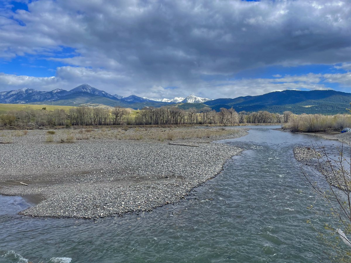 Stayed in town, so here is today’s view of a side channel of the Yellowstone River from Livingston, Montana.