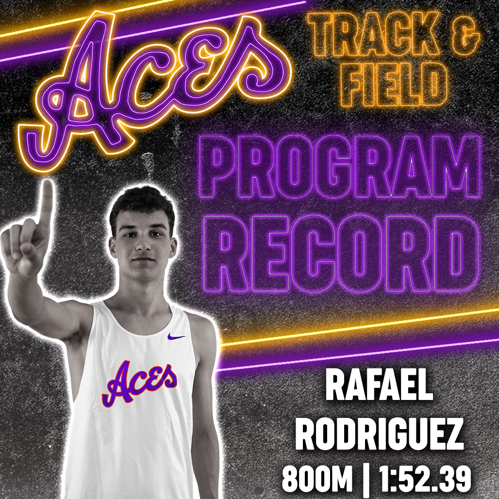 The final record of the 2024 outdoor regular season comes in the men's 800-meter race! Rafael Rodriguez takes down the former record from 2018 by over a second ‼️ 🏃‍♂️ #ForTheAces
