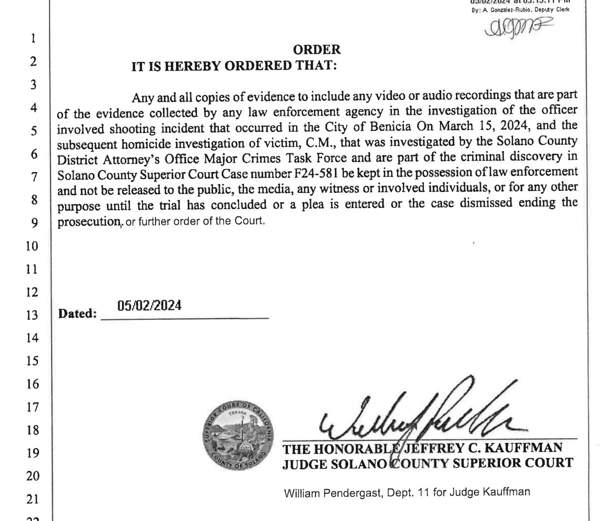 A new obstructive tactic by the Solano County DA's office and the courts in police shootings is that if the police shoot someone who survives and is charged with a crime, body camera video is hidden from the public because the DA will ask the judge for a restraining order.