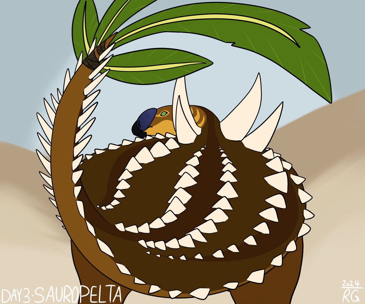 Maysozoic day 3 - Sauropelta

By fastening leaves, feathers, and other materials to the ends of their tails, Sauropelta create an accessory that is both fashionable and functional. To a Sauropelta, fanning a friend is the ultimate sign of respect.
-
#maysozoic #maysozoic2024