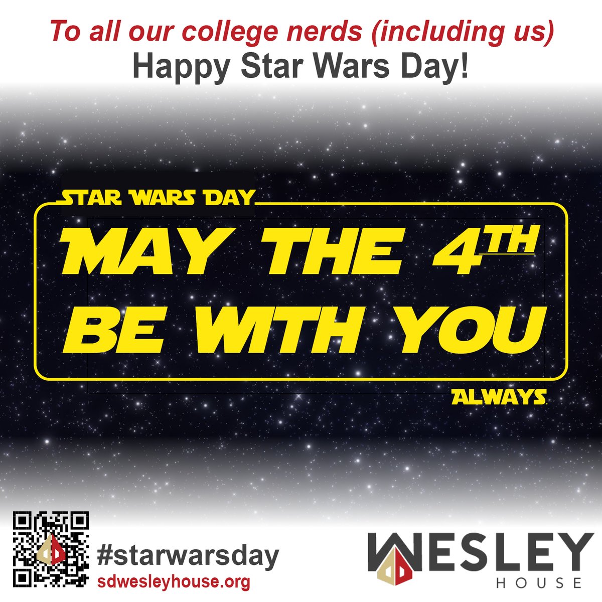 To all of our college and university nerds (us included!) May the Fourth be with you, always. #MaytheFourth #starwars #nerdsrule