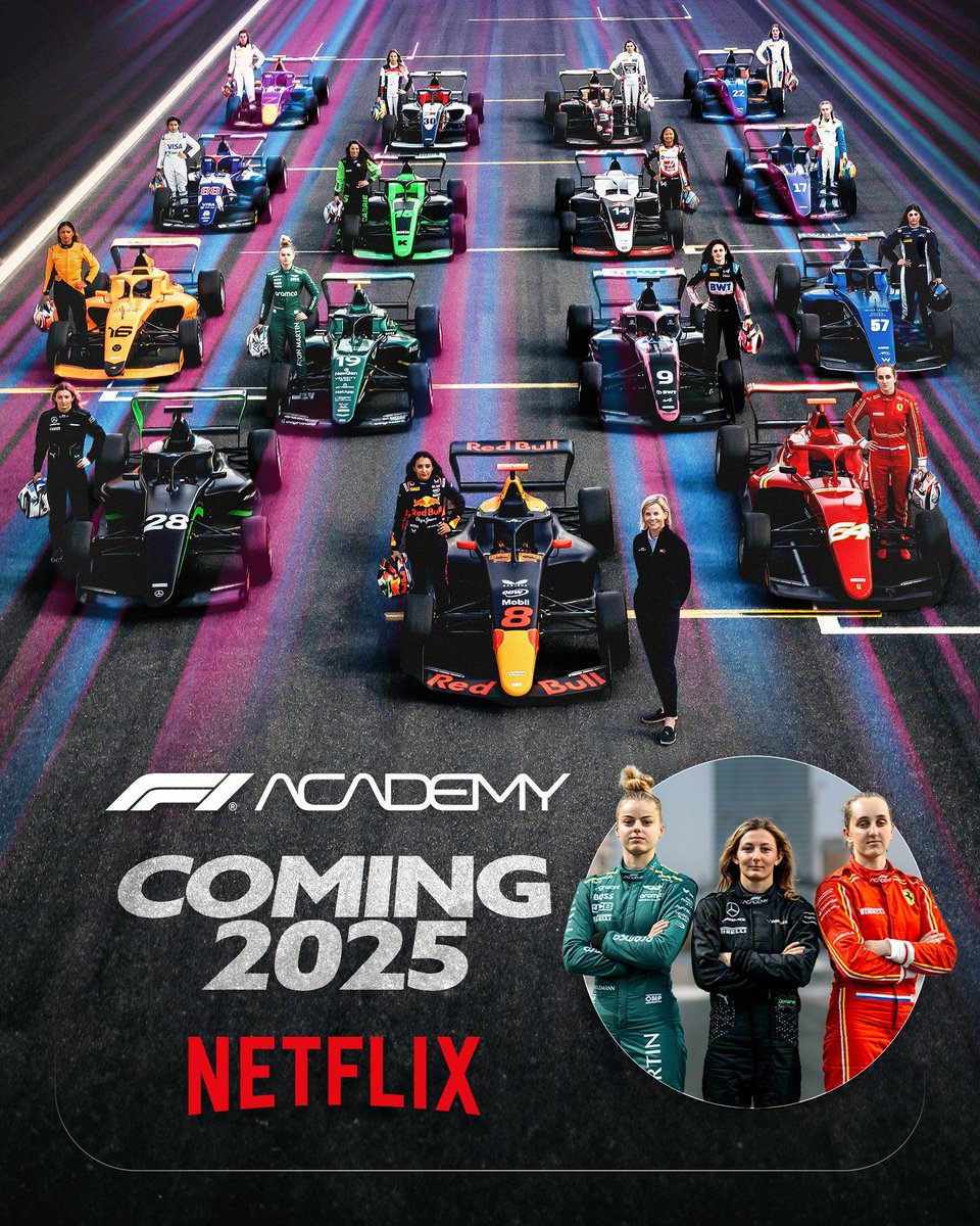 🚨 Netflix VA PRODUIRE une série documentaire sur la F1 Academy qui sortira en 2025 ! 🍿 La série sera produite par 'Hello Sunshine' de Reese Witherspoon et 'offrira aux fans un accès exclusif dans les coulisses de la catégorie' 🎬 Celle ci 'mettra en lumière la dramaturgie des…