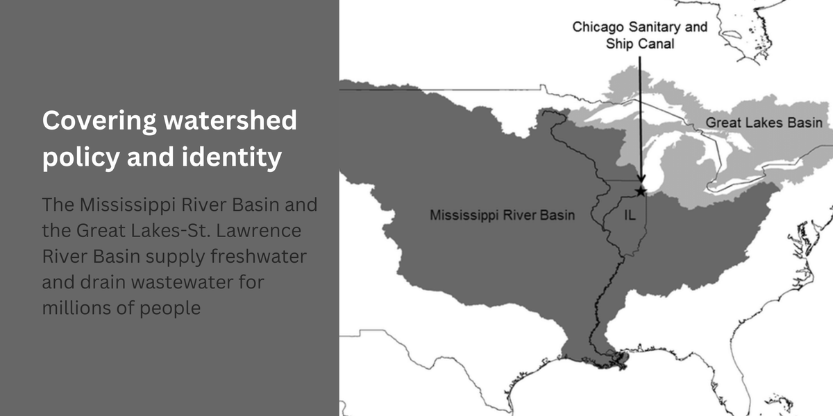 Two of the largest watersheds in the U.S., they span state and political boundaries greatlakesecho.org/2024/04/22/cov… #sej2024 #identity #river #greatlakes #journalism #environment #climatechange