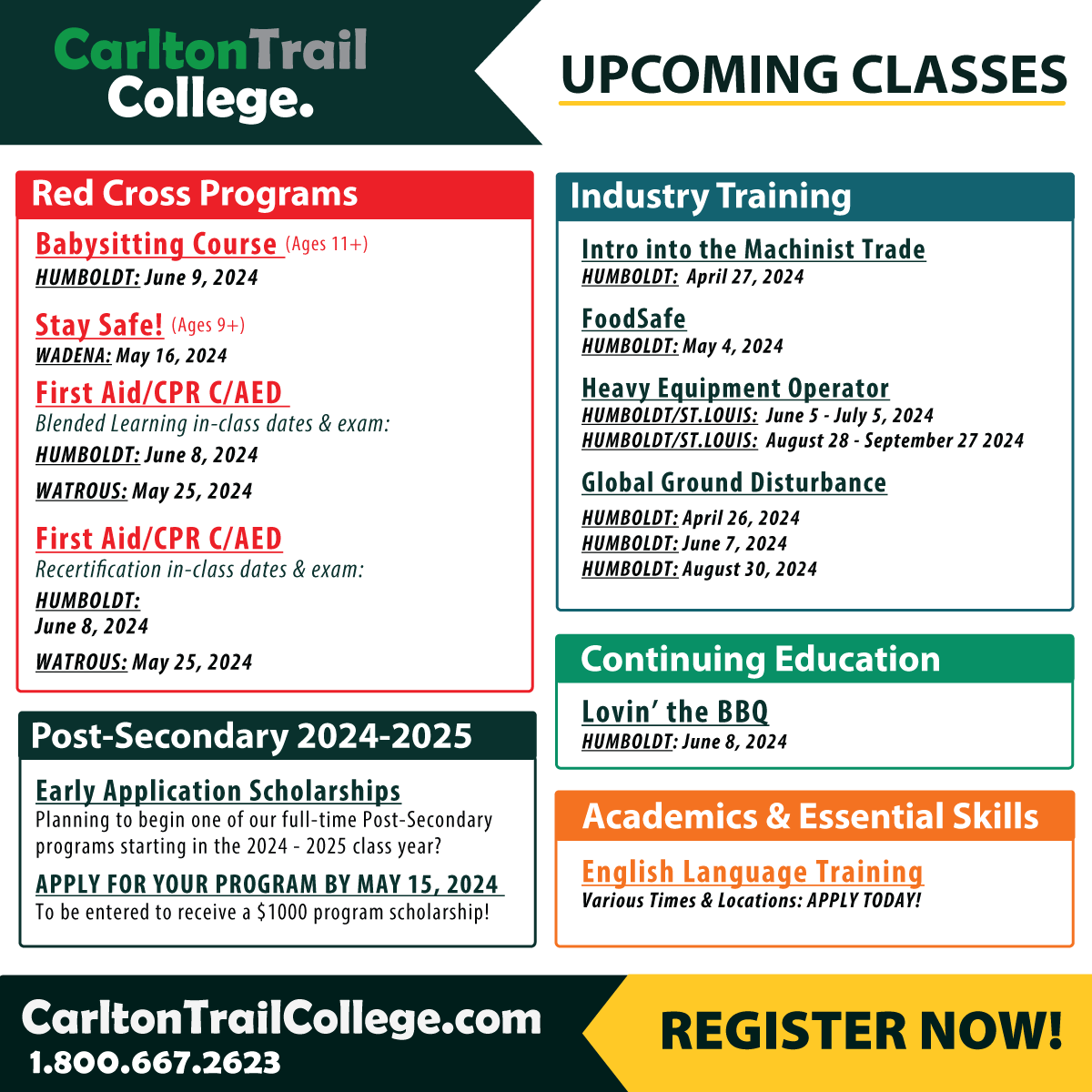 CarltonTrail's tweet image. It&apos;s a new month! What do you have planned?
#upcomingclasses