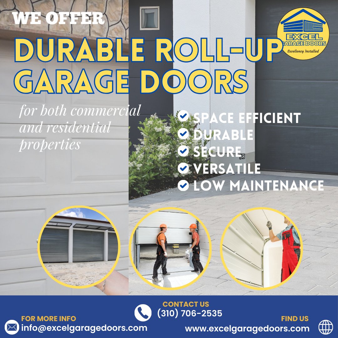 When it comes to garage doors, durability matters.
#DurableGarageDoors #RollUpDoors #SecurityFirst #HomeImprovement #excelgaragedoors