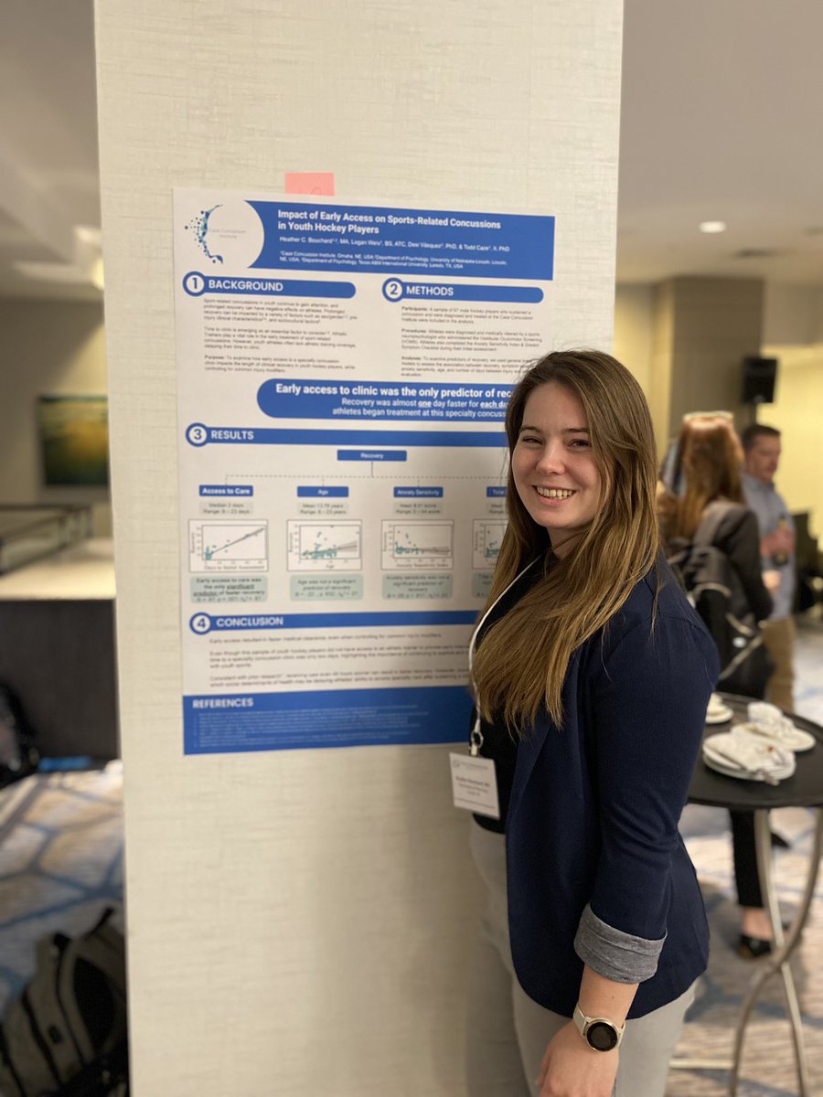 Sports Neuro Society (@sportsneurosoc) on Twitter photo Congrats to <a href="/hc_bouchard/">Heather Bouchard, M.A.</a> winner of the student poster award for her work on the impact of early access on sports related concussions in youth hockey players! Great work! Congrats to <a href="/hc_bouchard/">Heather Bouchard, M.A.</a> winner of the student poster award for her work on the impact of early access on sports related concussions in youth hockey players! Great work!