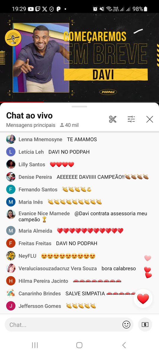 DAVI NO PODPAH
4OMIL PESSOAS ESPERANDO