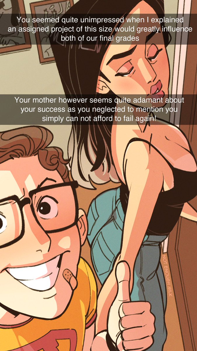 not_enough_milk's tweet photo. everyone's been asking for it, and there was an official supporter request for it so i had to do it
this time THE NERD WINS

haven't done the second pic yet so i'm open to suggestions with what nerdy fellow should do with/to the bully's mother
#momNTR #revengesex https://t.co/W9enG7E14M