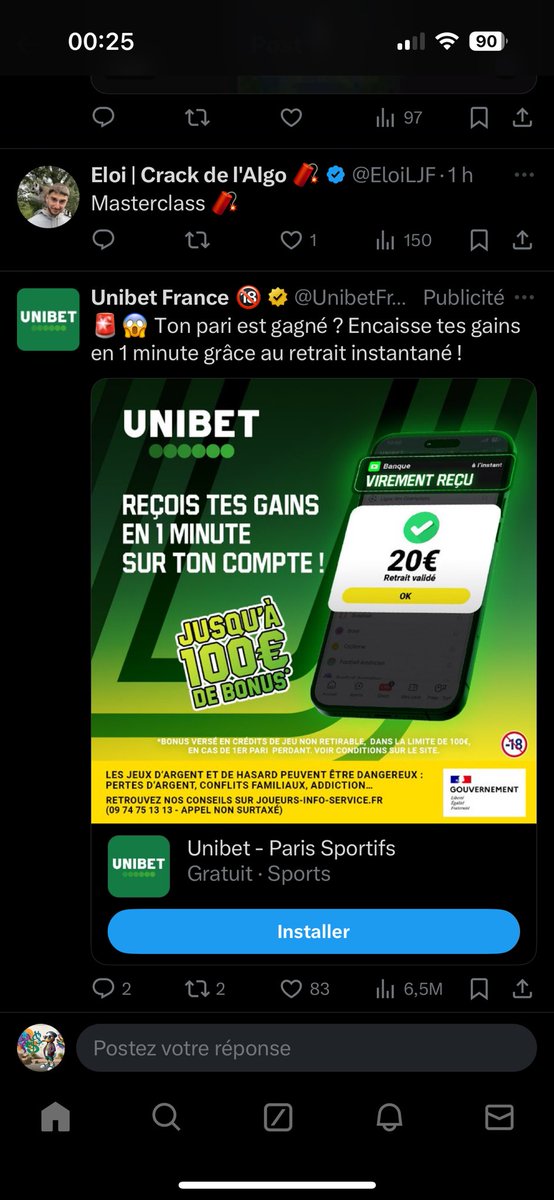 MoneytizeGuru's tweet photo. @DavidBlackHat La pub x est soit trop bien ou trop mal place ds the thread ? @DavidBlackHat https://t.co/PsPM0bxAlU