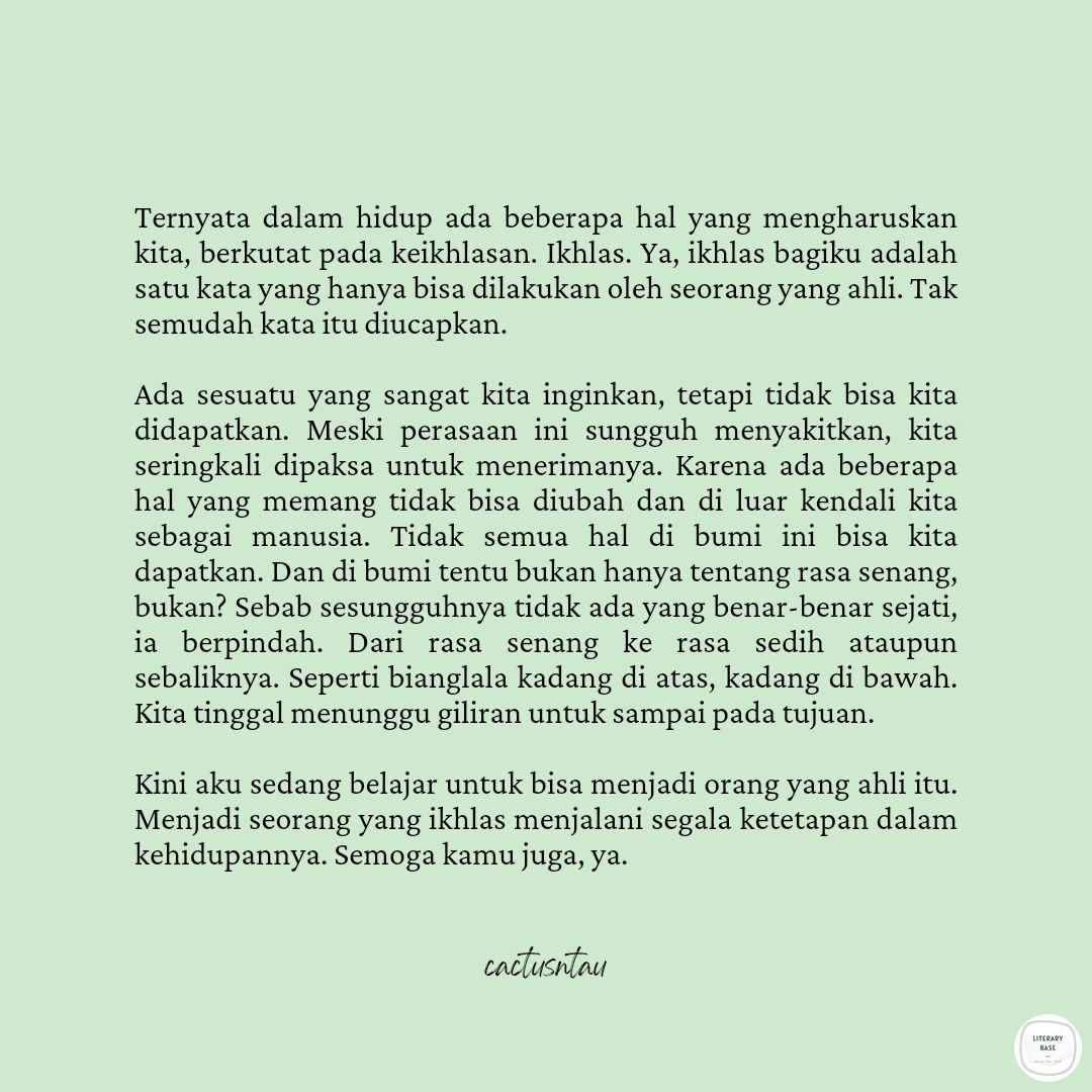 literarybase's tweet photo. karya | ini hanya perihal ikhlas https://t.co/DbdPfMr51s