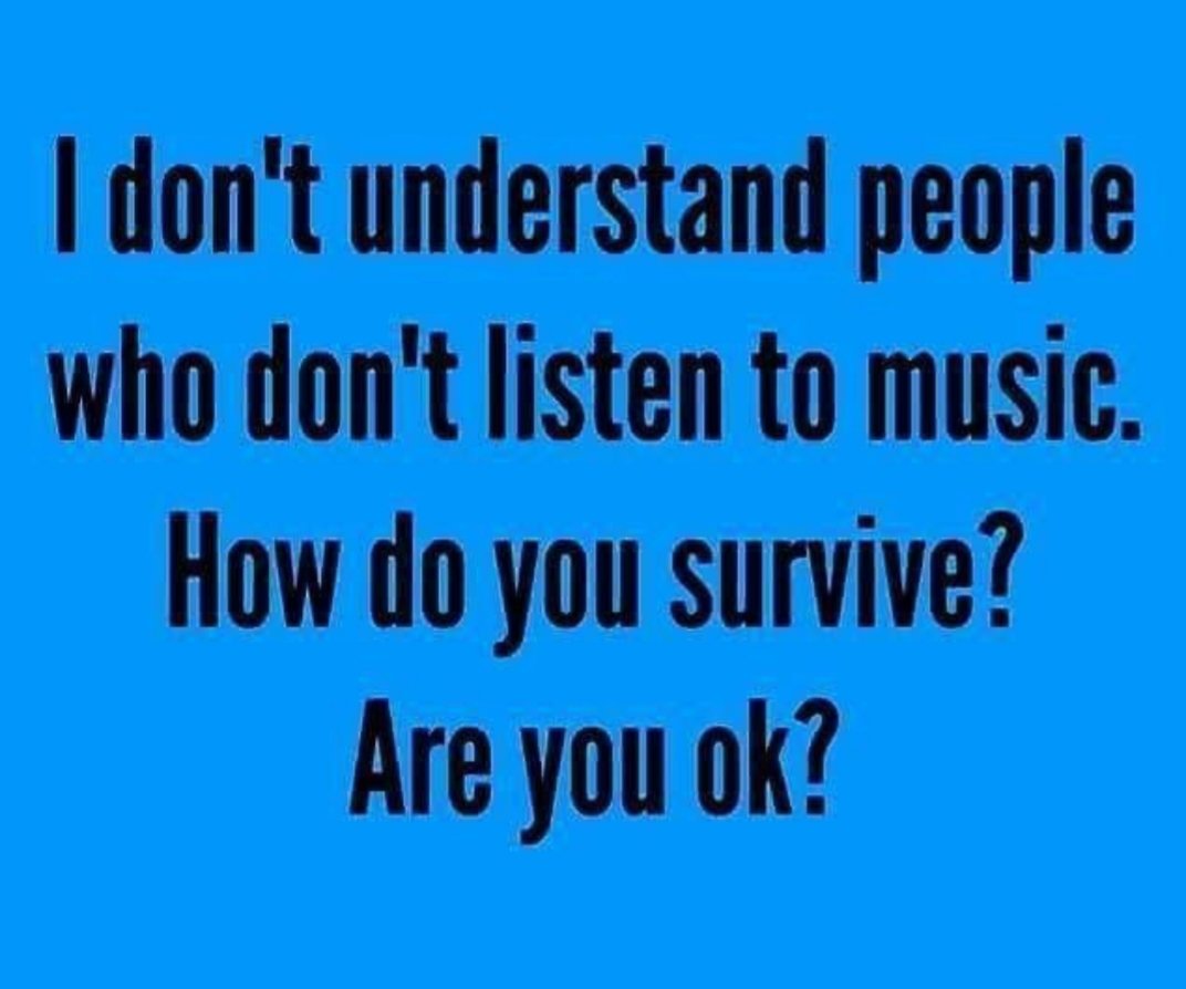 For real, are you okay? I can't imagine my life without music...✌❤🎶