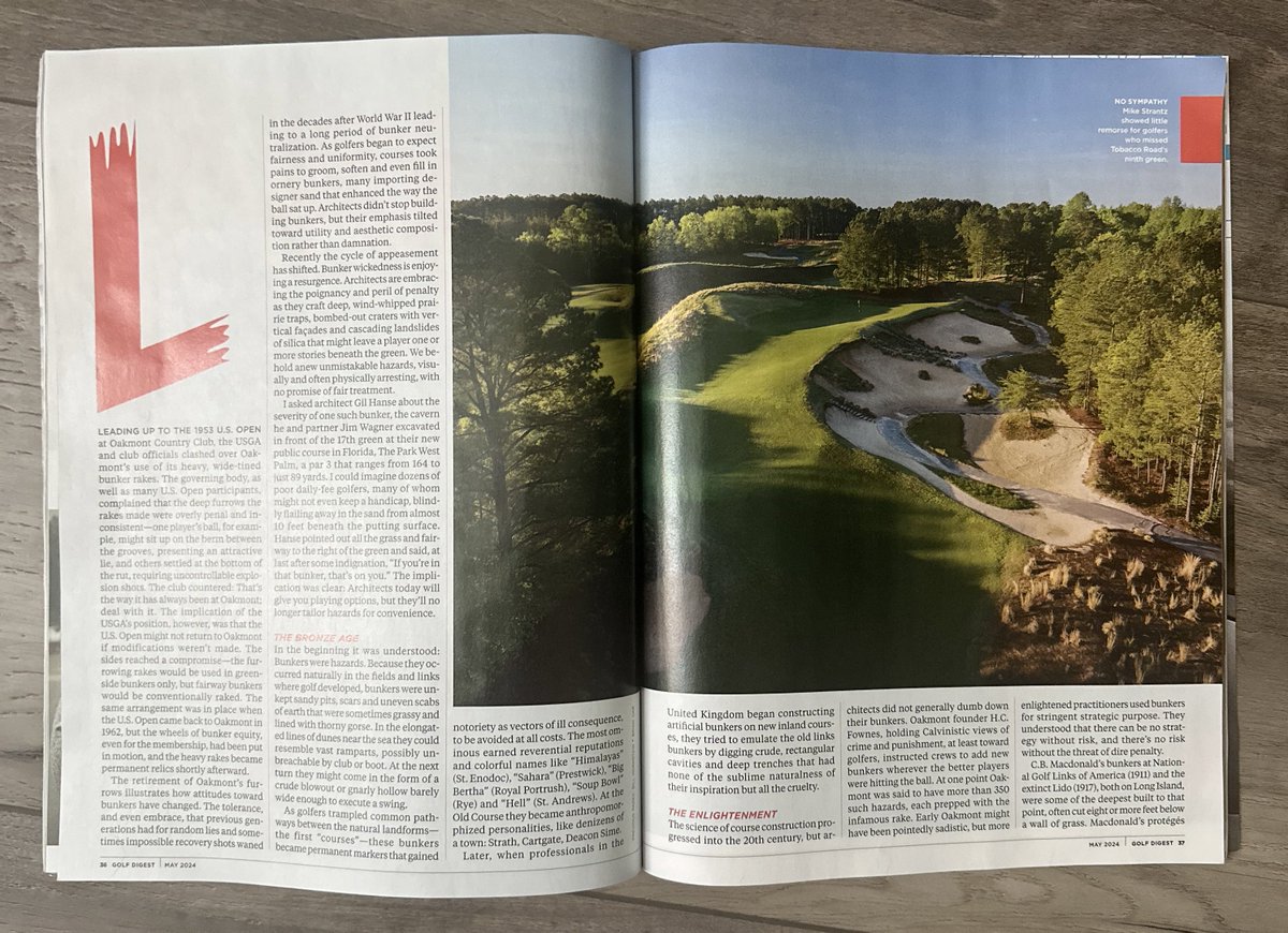 Our friends @GolfDigest are talking bunkers in the new issue — and this photo from @BrianOarGolf looks familiar 👊