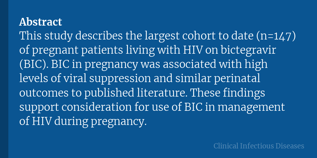 Bictegravir Use During Pregnancy: A Multi-Center Retrospective Analysis Evaluating HIV Viral Suppression and Perinatal Outcomes ✅ Just Accepted 🔗 bit.ly/3UFE4N7
