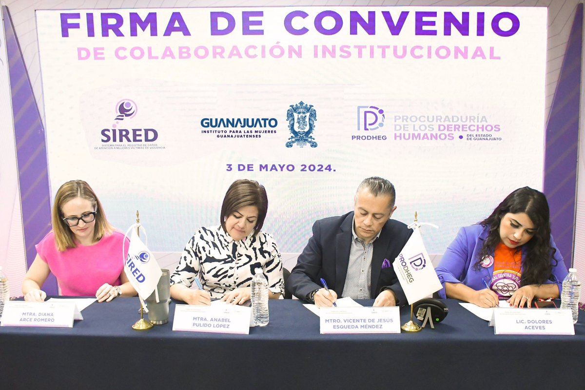 PRODHEG's tweet photo. Como una herramienta interinstitucional para el fortalecimiento de los mecanismos de acción en defensa de los #DerechosHumanos de las mujeres, y para erradicar la violencia que les afecta, firmamos un convenio de colaboración con el @IMUGto, y como testigo @FNCVVICARIA #SIRED. https://t.co/rYtXEqlwax