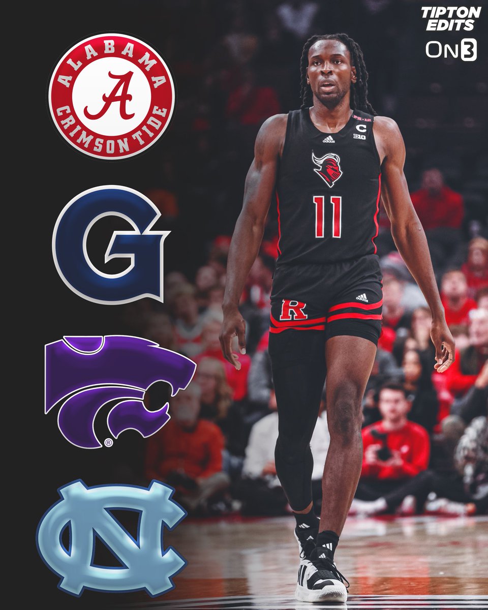 NEWS: Rutgers transfer Clifford Omoruyi, one of the top big men in the portal, has cut his list to the following four schools, he tells @On3sports: Alabama Georgetown Kansas State North Carolina Will announce his decision this Sunday. on3.com/transfer-porta…