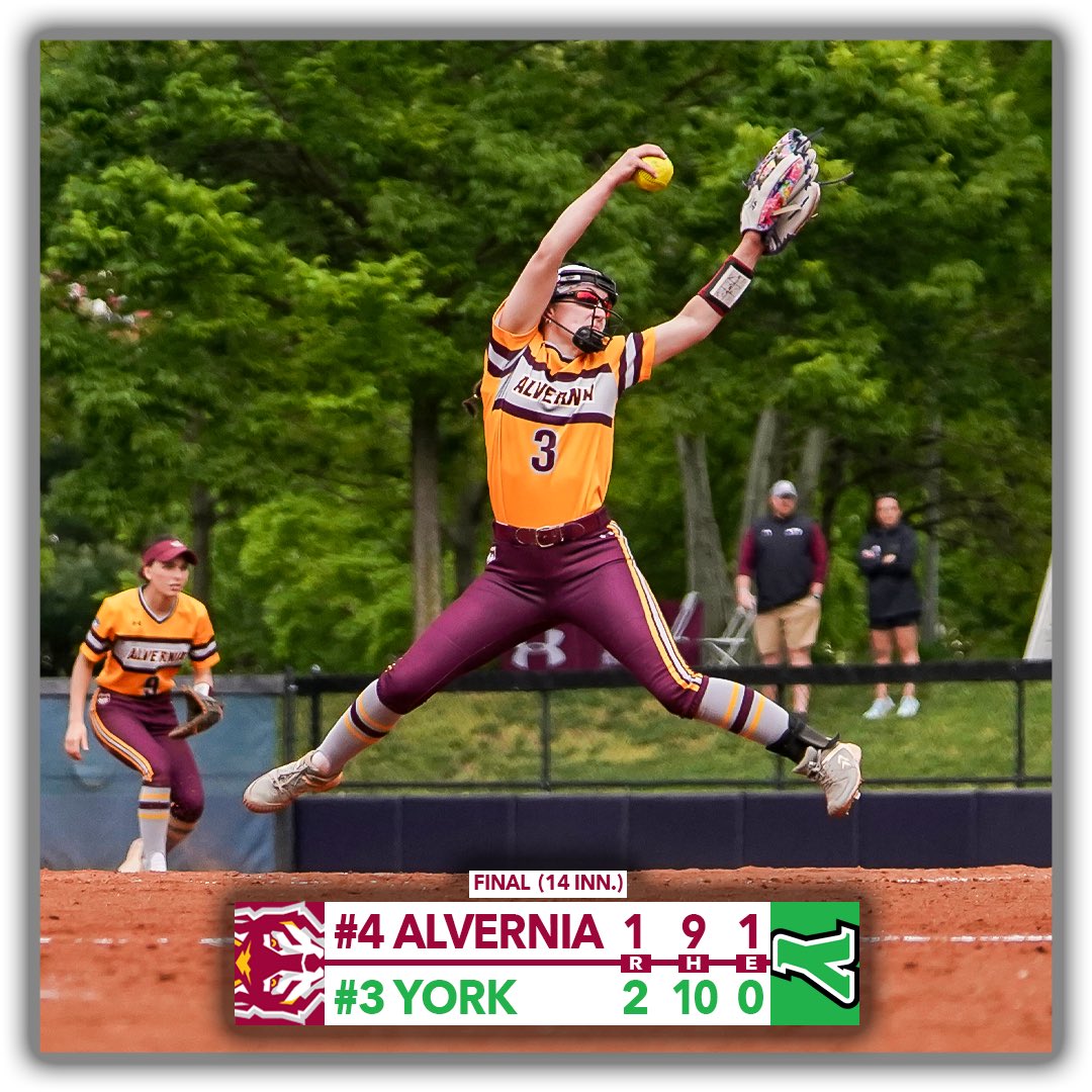 Alvernia’s 2024 season came to a close today after the Golden Wolves fell to #3 York in marathon 14-inning thriller. Recap to follow at auwolves.com