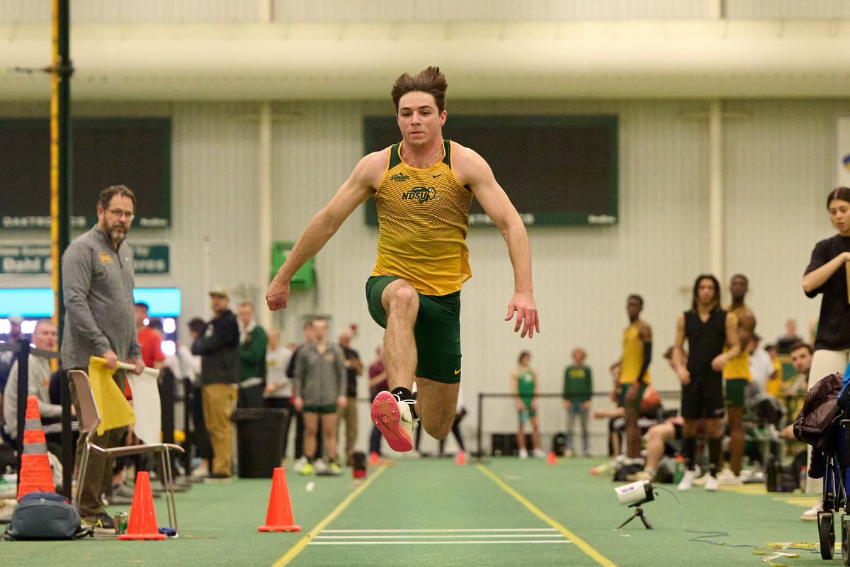 Competing unattached, Bison freshman Adam Dugger hit 48-07.50 (14.82m) in the triple jump.