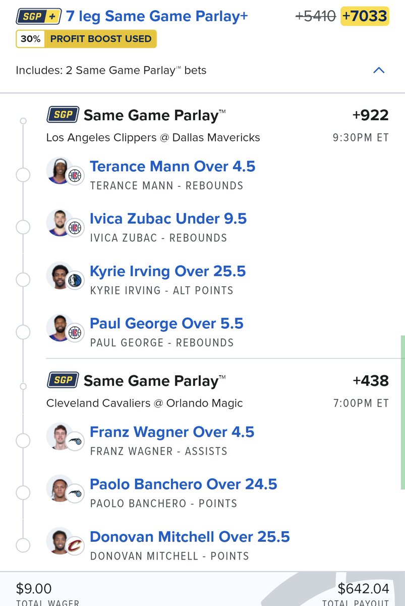 🚨 Friday NBA playoffs 🏀🚨
Profit boosted parlay. Play your faves solo, make your own or tail. Be responsible about it.
#gamblingX #nbaprops #nbabets #nbaparlay #basketballparlay #samegameparlay #profitboost #fanduel #phillybetbros