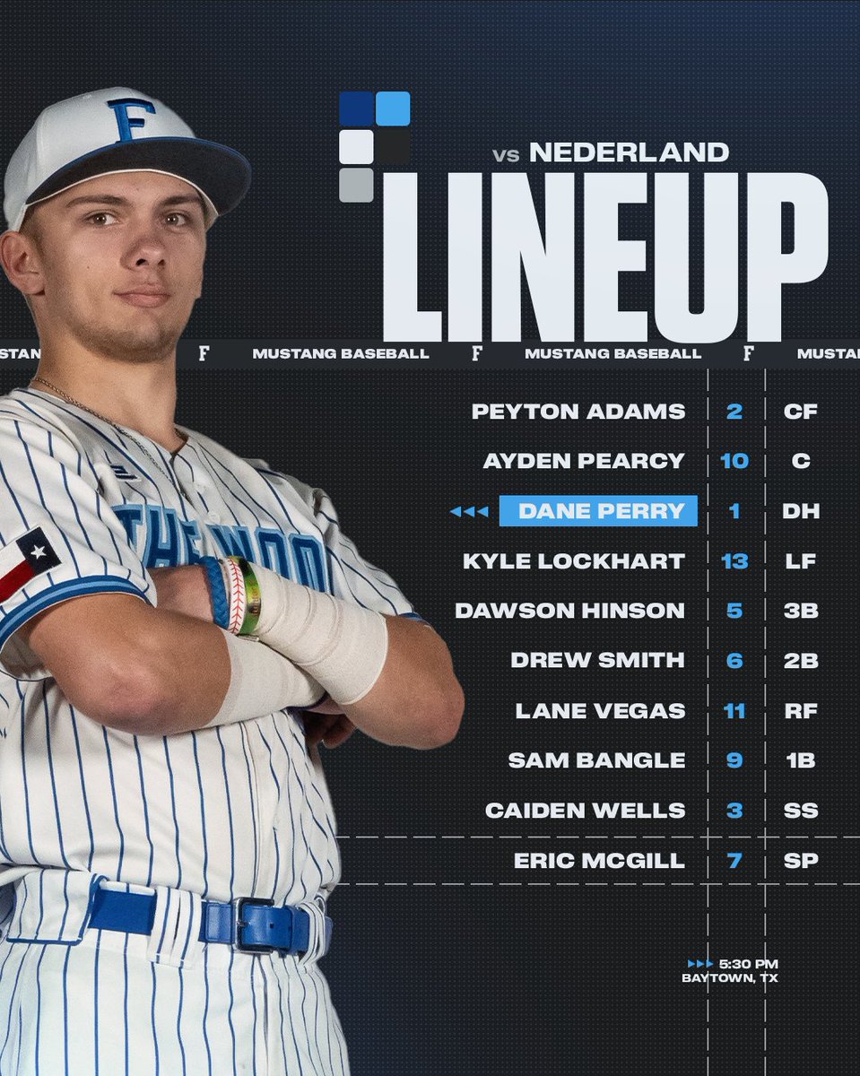 Starting Mustangs for tonight's playoff matchup against Nederland! #TheWood