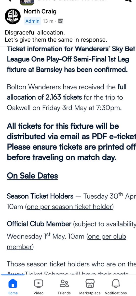 gmiooo79's tweet photo. @Awaydays23 Put that in to perspective the away end would be full of Bolton if they had given them the full allocation https://t.co/w9nusurevq