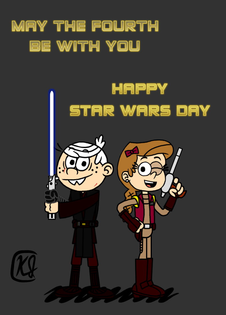 Happy Loud #StarWarsDay (5/4) of 2024! Jedi or Sith, may the Fourth/Force be with you. #nickelodeon #TheLoudHouse #loudhouse #lincolnloud #girljordan #StarWars #crossover #fanart #digitalart #ArtistOnTwitter @cattaber