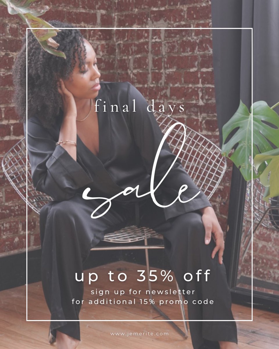 Mother’s Day Sale, up to 35% off

Treat yourself or the special woman in your life to the luxury she deserves. Because every woman deserves to feel pampered and loved.

jemerite.com

#LuxurySleepwear #InvestInComfort #JeMériteIDeserve #blackownedbrand