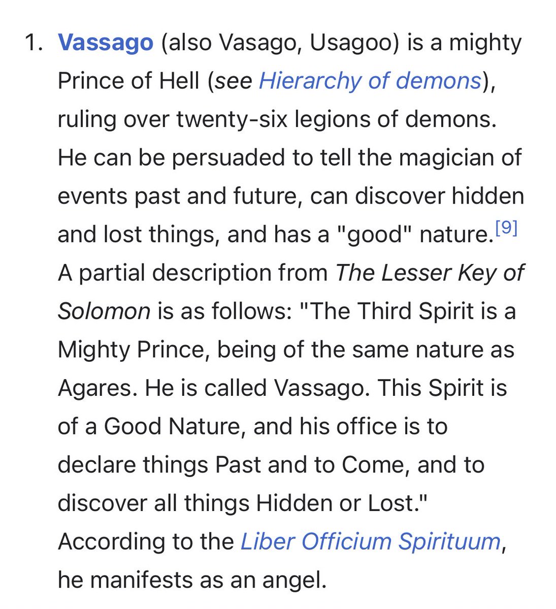 runwayinchicago's tweet photo. for anyone interested in #Vassago lore, from the Ars Goetia; confirming @VivziePop ‘s assertion that he is a Good Boy #parrotguy https://t.co/34148rkRWq