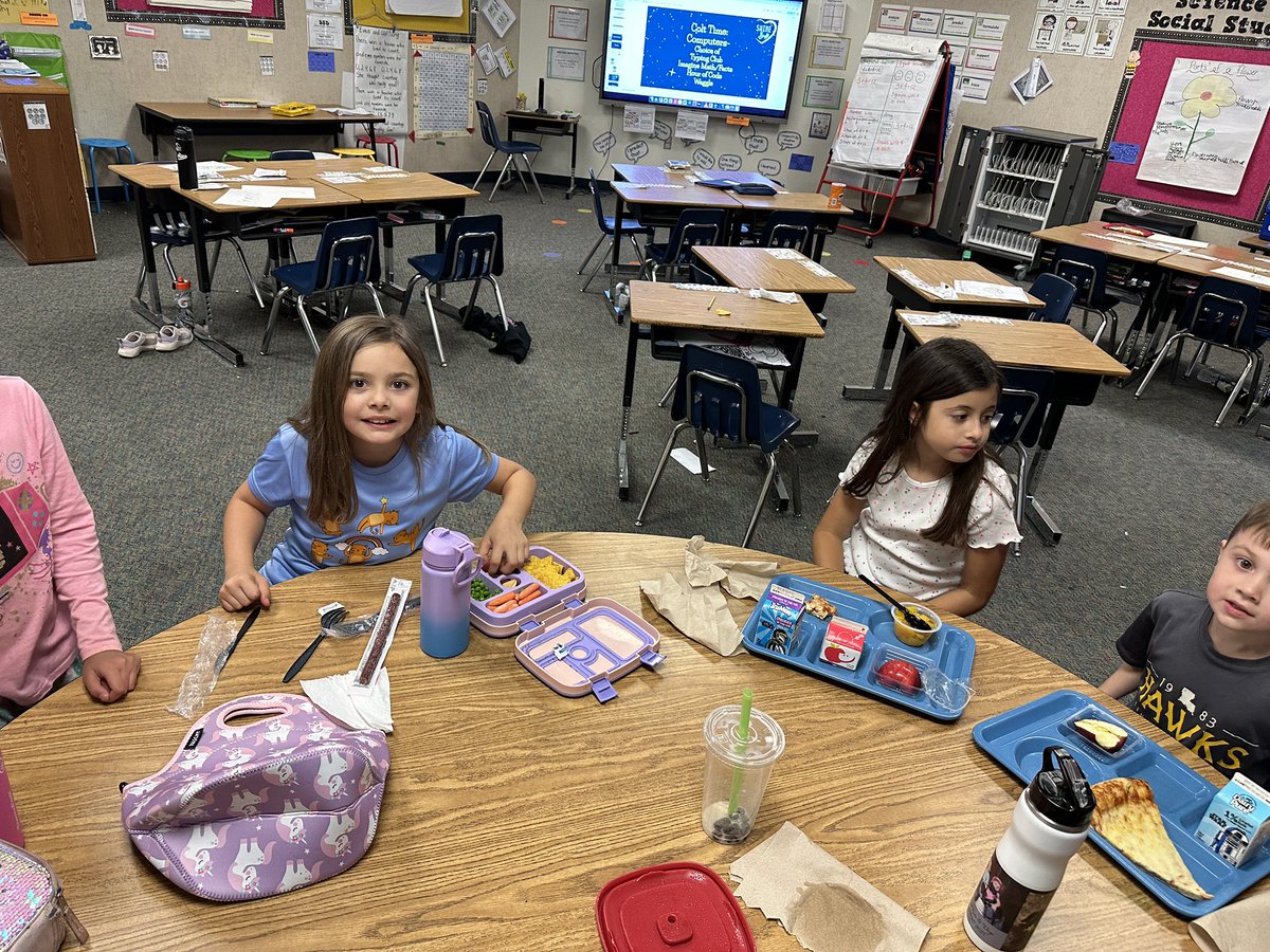 mrslsecondgrade's tweet photo. Had a great lunch bunch with these kiddos.  They chose to spend their hard earned money (class money) on eating lunch with me.  Then I find this on my desk at the end of the day!  My heart is full!  By the way… what is a “mushroom teacher”?  😂
#minshewcolts1 
#myMISD https://t.co/qGyOpfSnaU