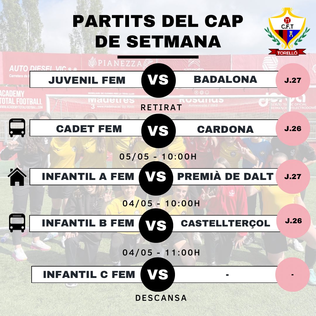 𝐅𝐔𝐓𝐁𝐎𝐋 𝐁𝐀𝐒𝐄 𝐅𝐄𝐌𝐄𝐍Í⚽️ Partits del cap de setmana👇🏽 ❤️🖤