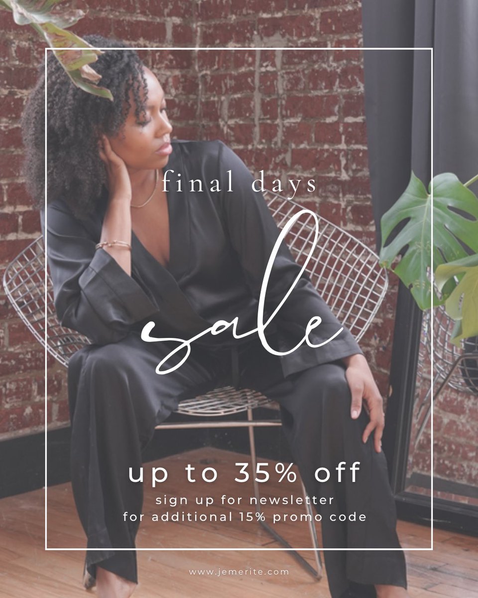 Mother’s Day Sale, up to 35% off

Treat yourself or the special woman in your life to the luxury she deserves. Because every woman deserves to feel pampered and loved.

jemerite.com

#LuxurySleepwear #InvestInComfort #JeMériteIDeserve #blackownedbrand #mothersdaygift