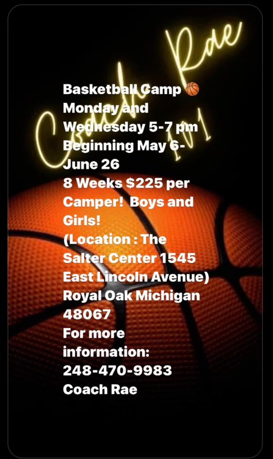 New camp starts Monday 
⛹🏾‍♂️⛹🏿‍♀️🏀❤️
