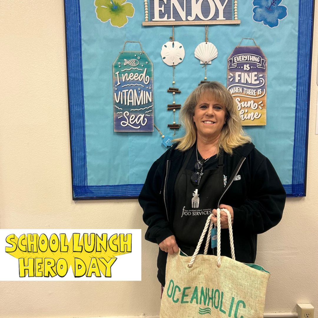 Kuddos to School Lunch Hero Day! 🎉 Let's give a shoutout to Mrs. Madonna, our very own superhero behind the lunch counter, serving up smiles and nourishment every day! 💪🍎 #SchoolLunchHero #MrsMadonnaRocks'