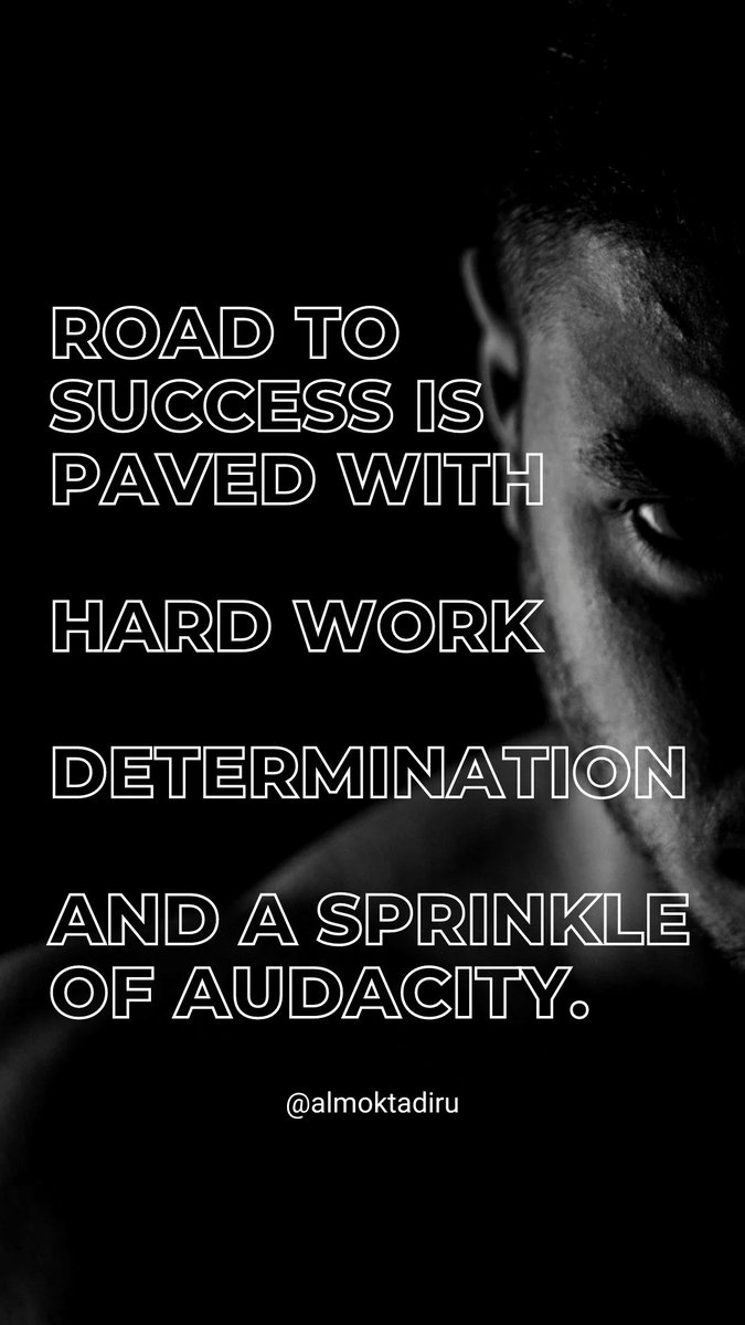 Listen up, folks! 

The road to success is paved with hard work, determination, and a sprinkle of audacity. 

Don't just sit there wishing for a better life. Go and make it happen! 

The world ain't gonna hand you success on a silver platter. 

#GrindTime #MakeItHappen