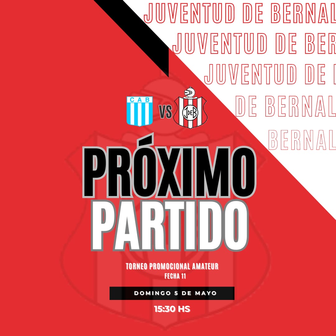 📌 ᴘʀóxɪᴍᴏ ᴘᴀʀᴛɪᴅᴏ 

🏆 #TorneoPromocional
🗓️ Fecha 11
🆚 Belgrano de Zárate
🏟️ Luis Vallejos

#𝐕𝐀𝐌𝐎𝐒𝐉𝐔𝐕𝐄𝐍𝐓𝐔𝐃 🔴