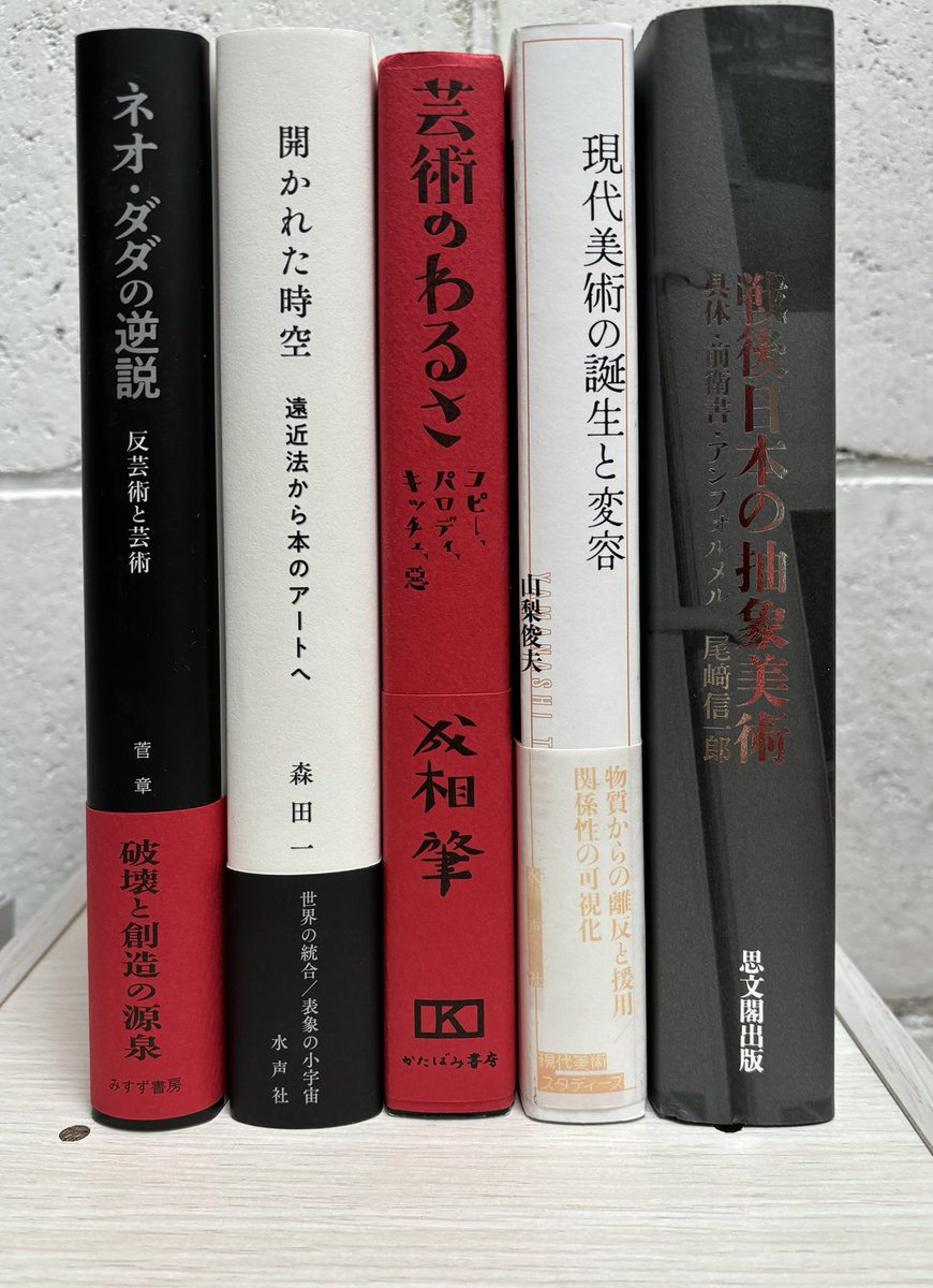 友人が上梓した現代美術の書籍。拙書も含めでここ数年出版のもの。近年、戦後日本の現代美術の検証が進んでいるように感じています。