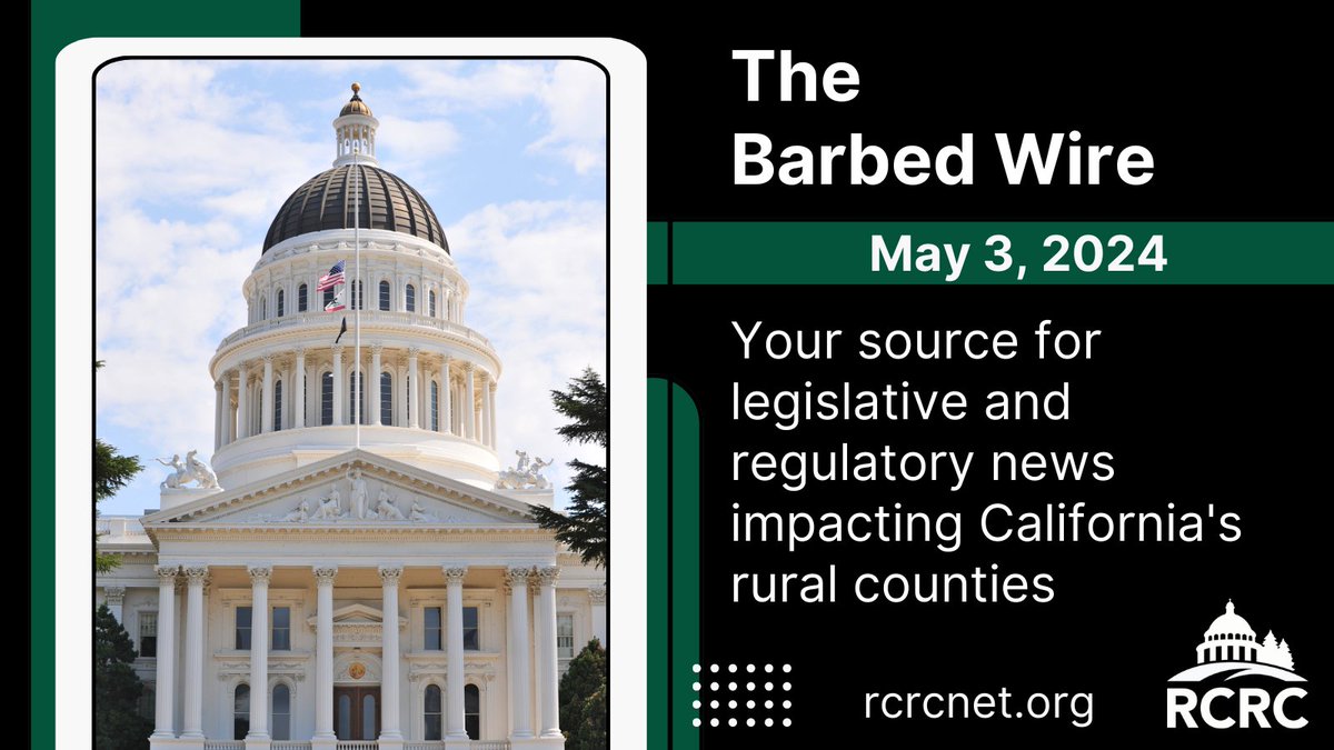 Check out the latest edition of the #RCRCBarbedWire newsletter, now available! Your source for legislative & regulatory news impacting California's #ruralcounties. Read here: conta.cc/3JM1IkN