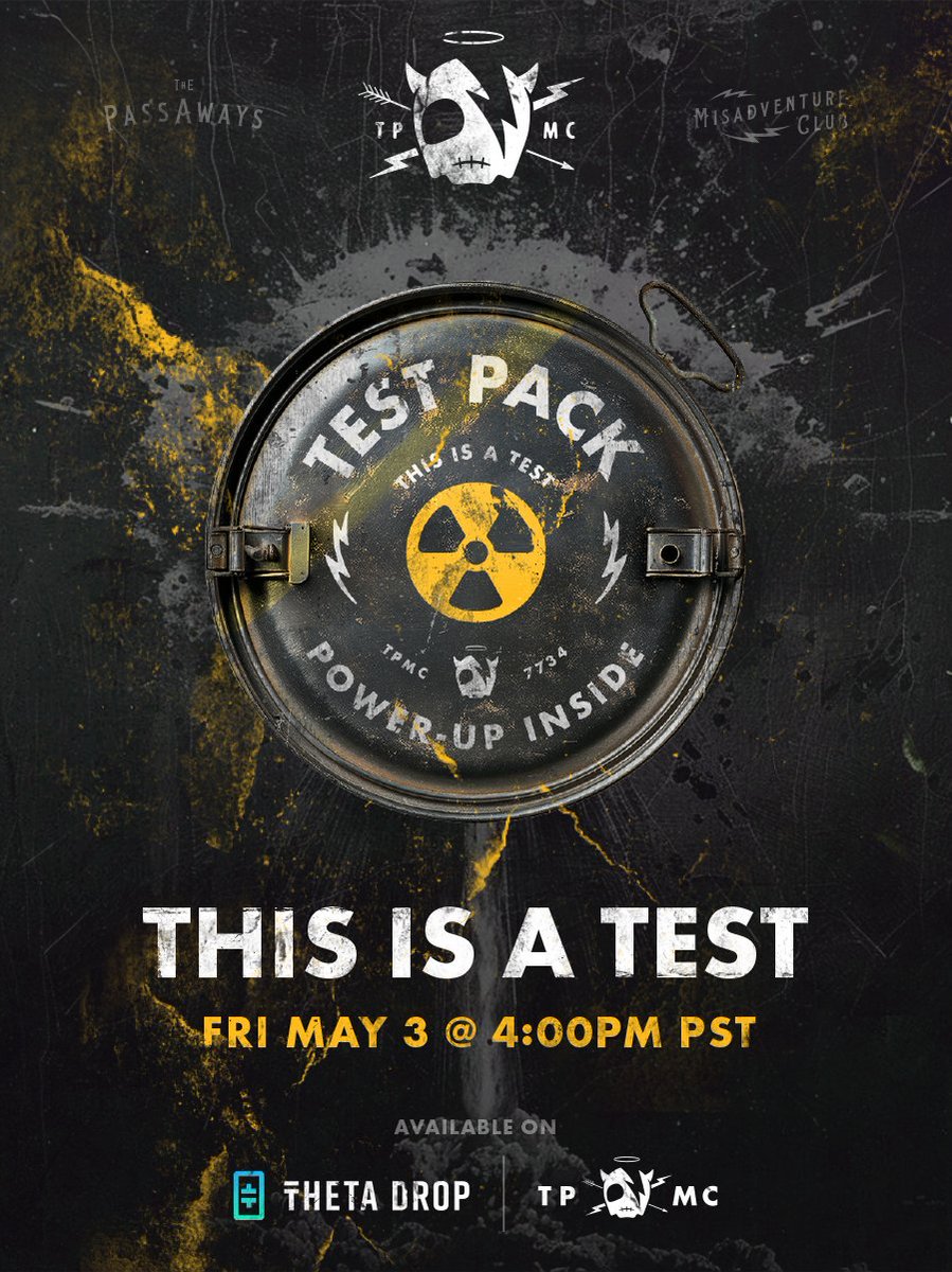 Dropping in 10 mins...

Don't miss out on the "This is a Test" Drop!

ThetaDrop (TFUEL or USD):
passaways.thetadrop.com

TPMC (PLASM):
passaways.com/tpmc/drop/4