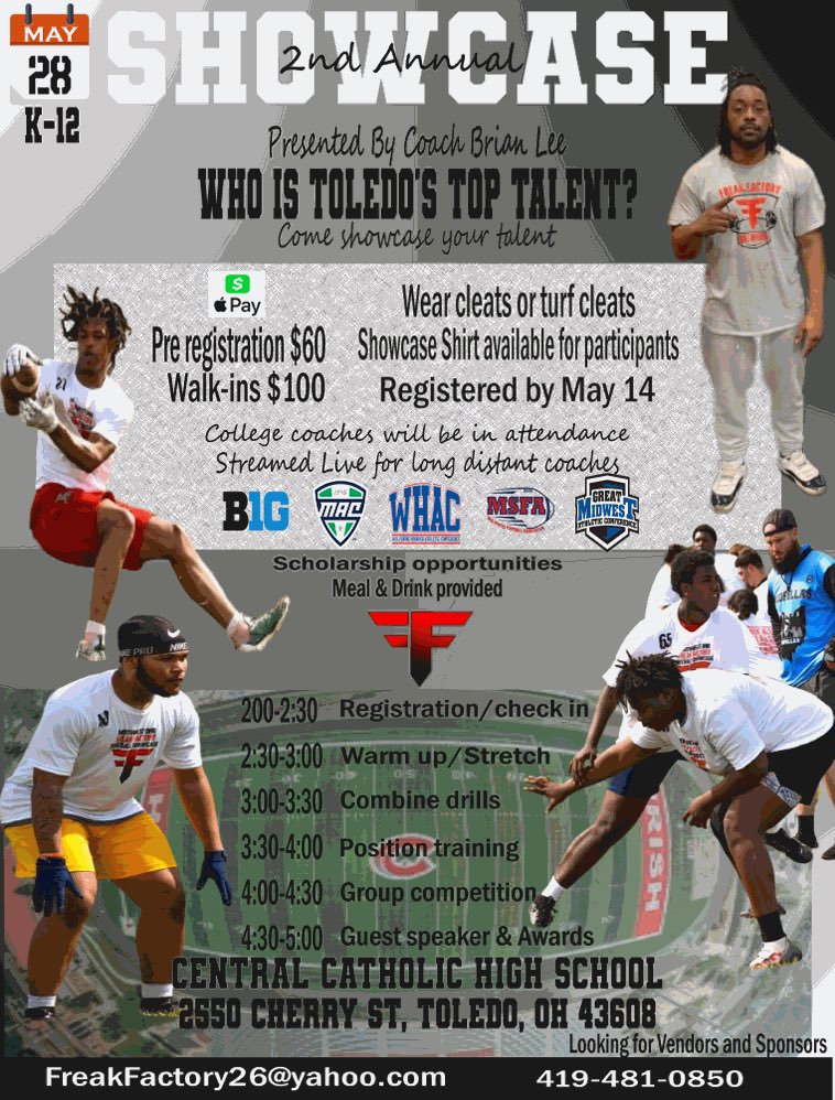 It’s almost that time of the year athletes sign up today! Let’s see who’s the best in Toledo is! #FreakFactory