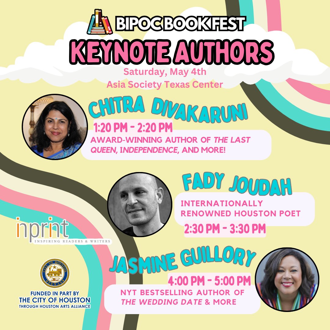 Tomorrow, Saturday, at Asia Society Texas Center: The wonderful BIPOC bookfest. See you there, Houston friends, at 1:20 pm for my event. Come and support diverse voices. Tell friends. Better still, BRING friends! @asiasocietytx @BIPOCBookFest @InprintHouston