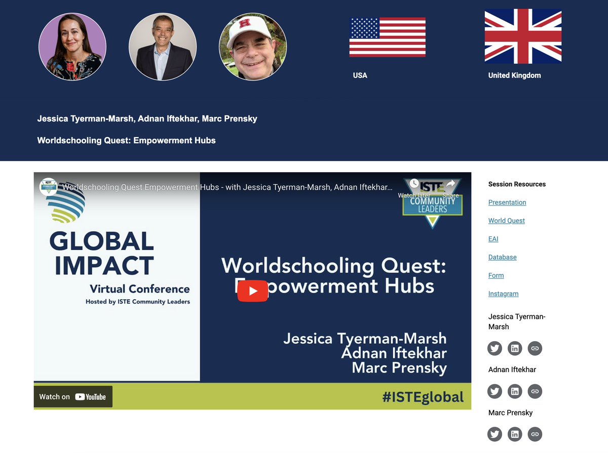 🌟 Watch the session from @MischiefFinder, @adnanedtech, and @MarcPrensky now! 
🎥 View here: bit.ly/ISTEglobal03

Don't stop there—register to discover more insightful sessions! 

📌 Register: bit.ly/Global-Impact-… and see you at #ISTELive 

#ISTEGlobal #globalimpact