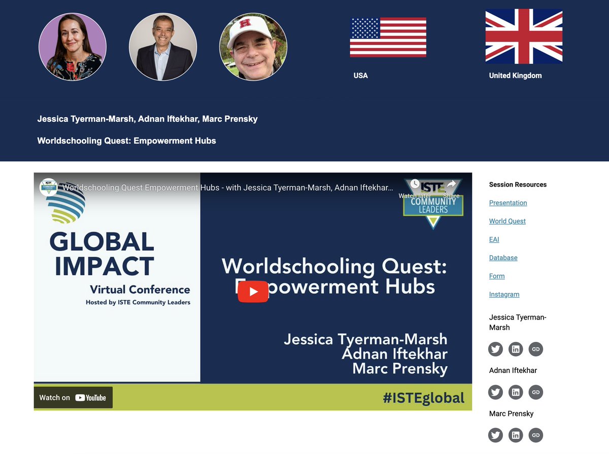 ISTE+ASCD Community Leaders (@istecommunity) on Twitter photo 🌟 Watch the session from <a href="/MischiefFinder/">Worldschooling Quest</a>, <a href="/adnanedtech/">Adnan Iftekhar</a>, and <a href="/MarcPrensky/">Marc Prensky</a> now!
🎥 View here: bit.ly/ISTEglobal03
Don't stop there—register to discover more insightful sessions!
📌 Register: bit.ly/Global-Impact-… and see you at #ISTELive
#ISTEGlobal #globalimpact 🌟 Watch the session from <a href="/MischiefFinder/">Worldschooling Quest</a>, <a href="/adnanedtech/">Adnan Iftekhar</a>, and <a href="/MarcPrensky/">Marc Prensky</a> now!
🎥 View here: bit.ly/ISTEglobal03
Don't stop there—register to discover more insightful sessions!
📌 Register: bit.ly/Global-Impact-… and see you at #ISTELive
#ISTEGlobal #globalimpact