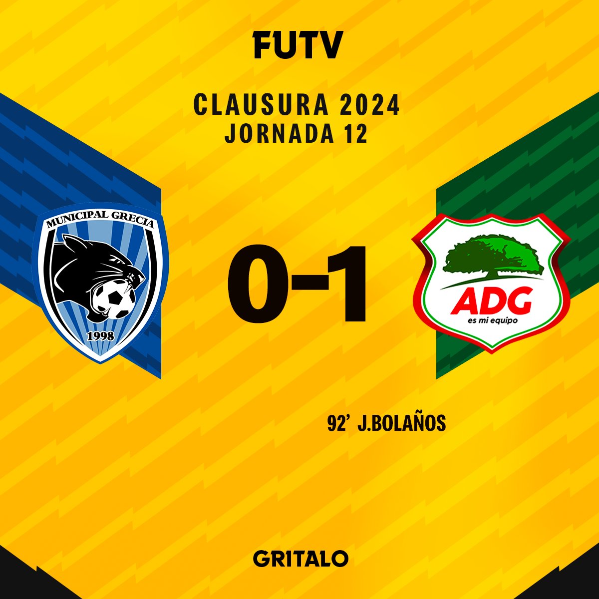 ⏰ 90’ || ¡FINAL! 💚❤️ Grecia desciende oficialmente a la Liga Transcomer de Ascenso tras caer ante Guanacasteca. 🔗 futvcr.com