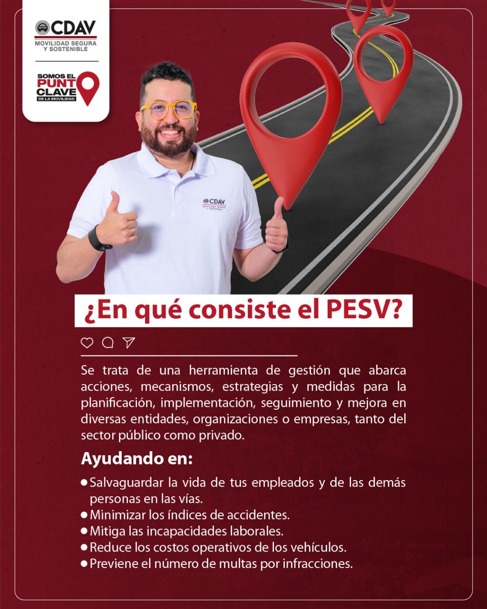 CDAVCali's tweet image. Al contar con tu Plan Estratégico de Seguridad Vial, no solo estás protegiendo a tus trabajadores, sino también a todos los actores viales presentes en la vía. La seguridad vial es una responsabilidad compartida por todos. Cuidémonos mutuamente y sigamos moviéndonos con seguridad