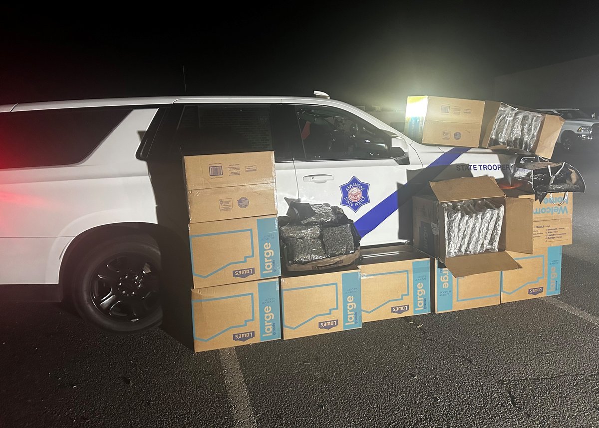 Over a ten-day span, @ARStatePolice's Interstate Criminal Patrol seized almost 900 pounds of illegal marijuana during six traffic stops on Interstate 40. dps.arkansas.gov/news/interstat…