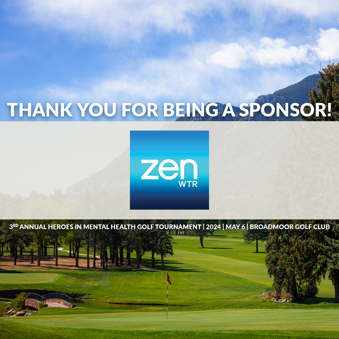 Thank you to @drinkzenwtr for supporting our Third Annual Heroes in Mental Health Golf Tournament!