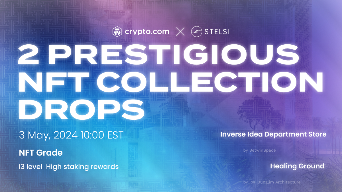 LIVE NOW 🔥 'Prestigious 2' by @cryptocomnft This drop feature STELSI's most prestigious buildings, the Healing Ground and the Inverse Idea Department Store. 💊Best Grade, Highest Reward! ⚡️Check it out crypto.com/nft/drops-even… #Web3 #STELSI #CryptocomNFT #Drop
