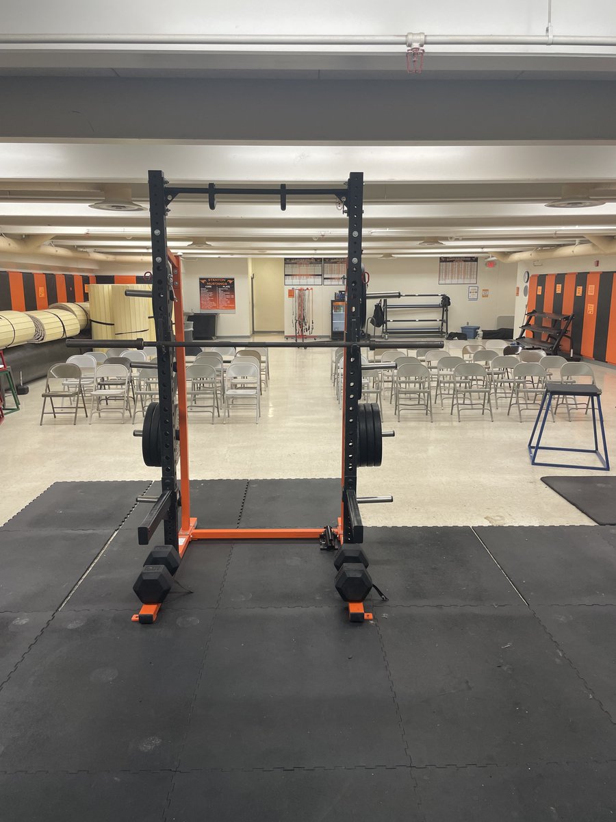Lift-A-Thon is all set up! Stop by tomorrow morning at 9 AM to watch our Mustang lifters!