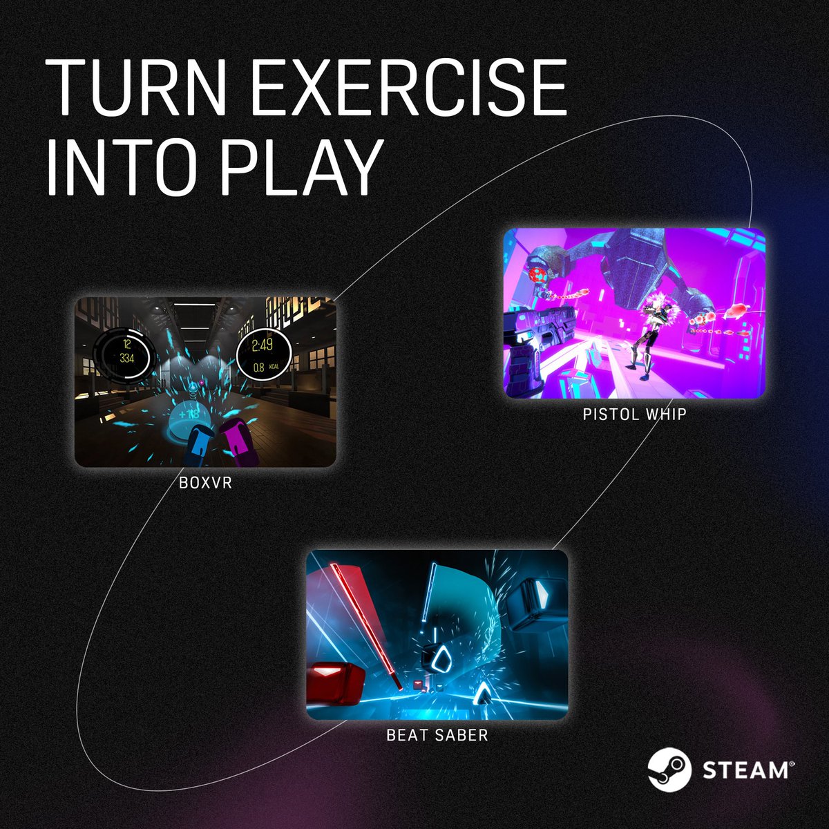 Embrace the joy of movement and turn exercise into play! 🤸‍♂️ Make fitness feel like recess all over again: htcvive.co/SMVRTX #Fitness #Movement #Exercise #Play #Steam